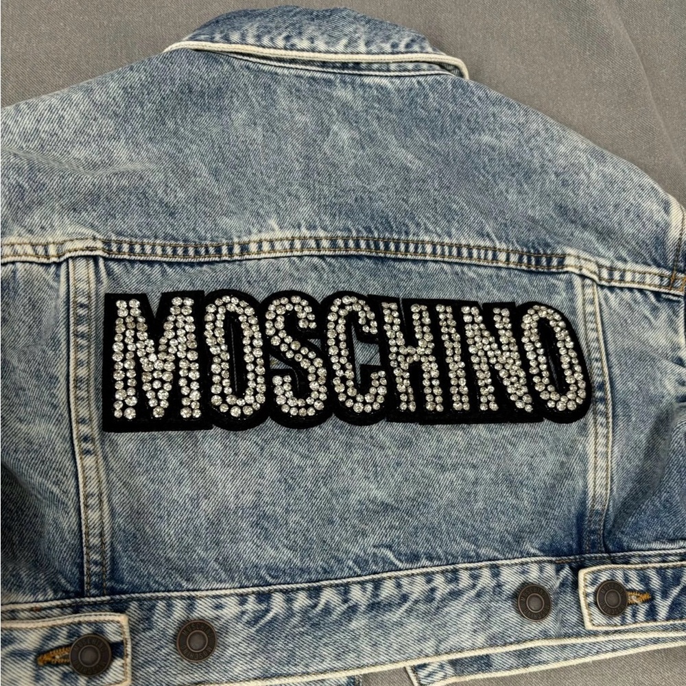 H&M x Moschino Short Rhinestone Demin Jacket H&Moschino XS - Picture 2 of 6